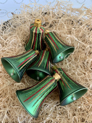 Vianočné lúče - tmavo zelená - zvončeky 6ks